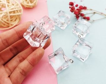 5/10Pcs Artificial Ice Charms, Resin Pendant, DIY Jewelry Accessories, Bracelet Necklace Earring Findings Craft Supplies