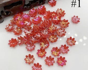40Pcs Water Lily Beads Charms, Resin Partition Beads, DIY Jewelry Accessories, Bracelet Necklace Earring Findings Craft Supplies