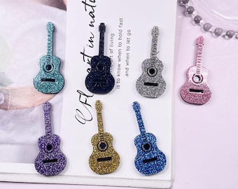 5pcs Acrylic Guitar Charms, Music Pendant, DIY Necklace Earring Jewelry Findings Craft, DIY Bracelet Jewelry Findings Jewelry Making