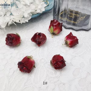 4 pezzi di ciondoli a forma di fiore di rosa naturale essiccato, boccioli di rosa in resina, fai da te per bracciali, collane, orecchini, gioielli, artigianato fatto a mano