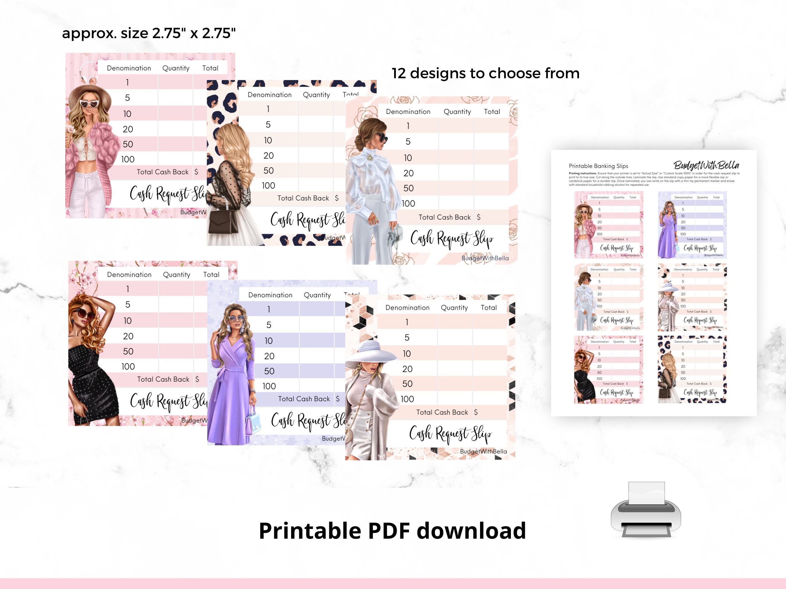 Printable Cash Breakdown Printable Teller Slips Bank - Etsy