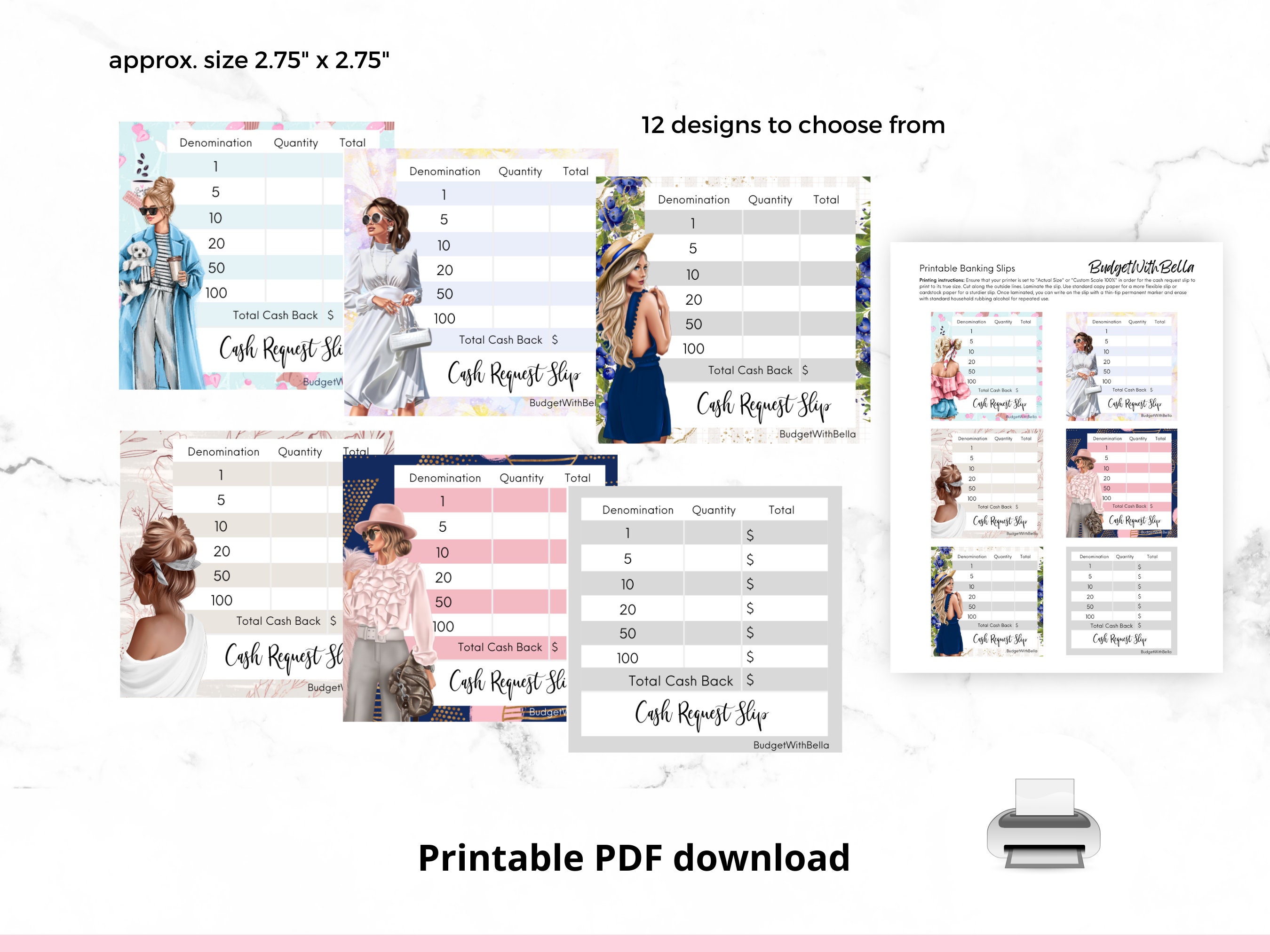 Printable Cash Breakdown Printable Teller Slips Bank - Etsy