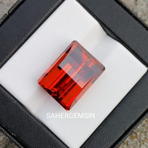 Orange Pixel Cut Zircon Gemstone: Rectangle Jewelry Stone (13x18 mm)