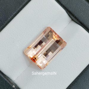 Peach Corundum Sapphire: 13 crt Lab-Created Pixel Cut Gemstone (10x14mm)