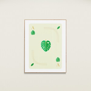 impressão monstro | impressão de cartão de jogo do monstera | impressão de plantas | arte de parede de plantas | arte de parede de cartas de baralho | download digital