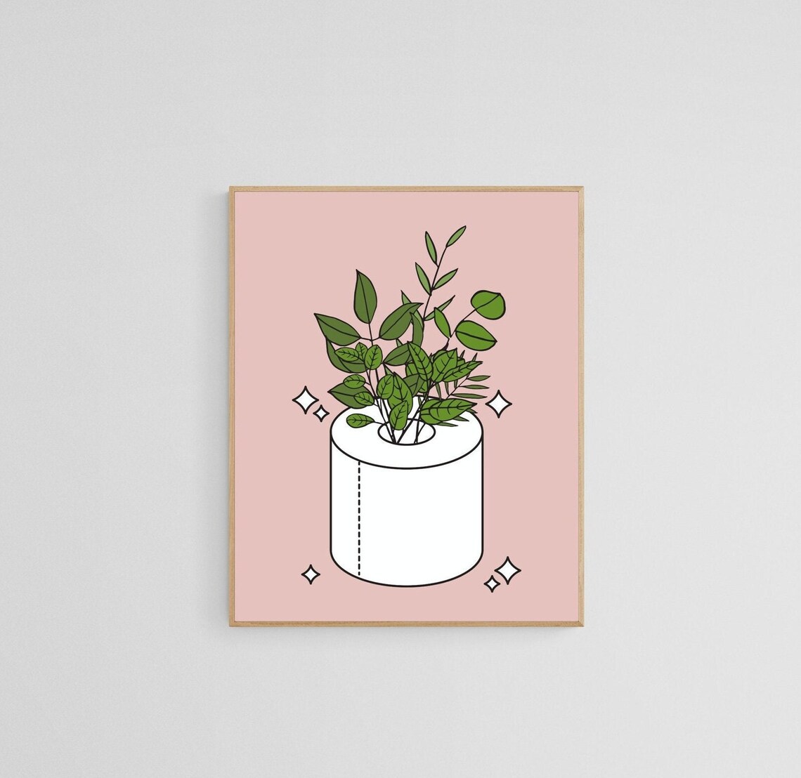 Bathroom Art Bathroom Print Plant Art Toilet Paper Art - Etsy