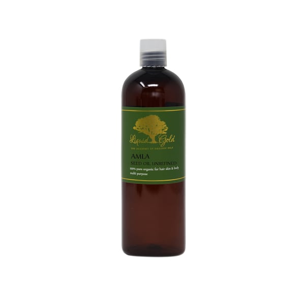 16 Oz AMLA OIL UNREFINED Indian Gooseberry Cold Pressed Pure Organic Hair Skin Carrier Oil by Liquid Gold