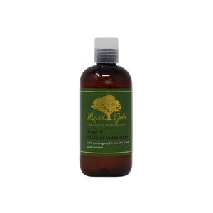 8 Oz AMLA OIL UNREFINED Indian Gooseberry Cold Pressed Pure Organic Hair Skin Carrier Oil by Liquid Gold
