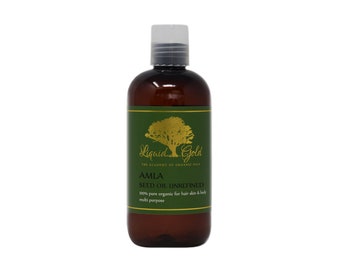 8 Oz AMLA OIL UNREFINED Indian Gooseberry Cold Pressed Pure Organic Hair Skin Carrier Oil by Liquid Gold