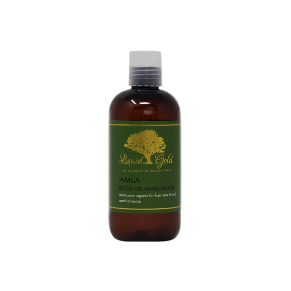 8 Oz AMLA OIL UNREFINED Indian Gooseberry Cold Pressed Pure Organic Hair Skin Carrier Oil by Liquid Gold