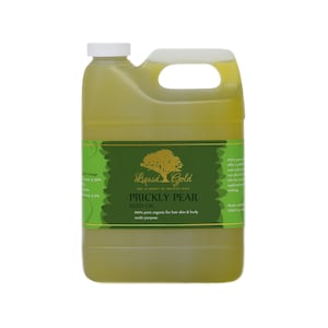 May include: A gallon jug of Liquid Gold Prickly Pear Seed Oil. The label is green with a gold logo and text. The oil is a light yellow color.