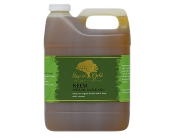 NEEM OIL UNREFINED 100% Pure Cold Pressed Organic Natural by Liquid Gold