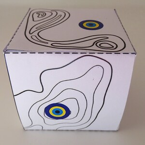 Evil Eye Geschenk Box | Würfel-Box-Vorlage | DIY Party Favor Box