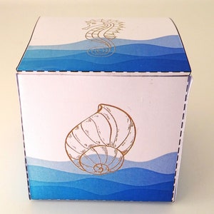 Seashell Gift Box Template | Printable Cube Box | Summer Packaging | Instant Download