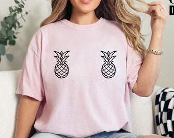Comfort Colors® Womens Pineapple Tshirt, Tropical Summer Shirt, Hawaii Holiday Tshirt, Girls Beach Vacation Shirt,Pineapple Lover Gift Shirt