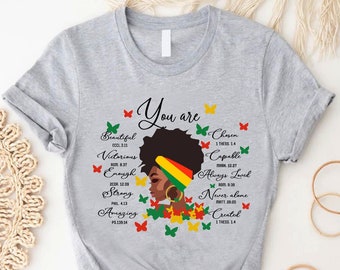 African Woman Afro Shirt, Melanin Queen Tee, Black Girl Magic T-shirt, Ethnic Gift, Black History Month Shirt, African American Gift Shirt