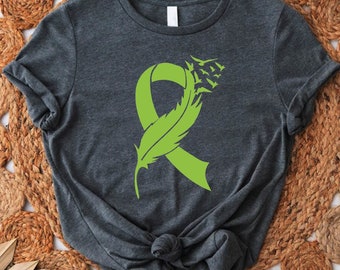 Lymphoma Awareness T-Shirt, Lime Green Ribbon, Cancer Support Tee