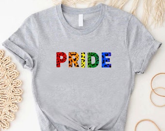 Leopard Pride Shirt, Rainbow Pride Tshirt, LGBTQ Pride Gift Shirt, LGBTQ Supporter Shirt,Love Wins Tee,LGBTQ Equality Tshirt,Pride Ally Gift