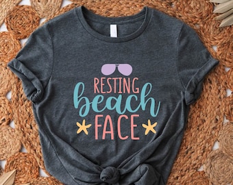 Summer Season Shirt, Resting Beach Face Tshirt, Beach Holiday Shirt, Family Beach Vacation Outfit, Summer Break Teacher Tee, Camping Gift
