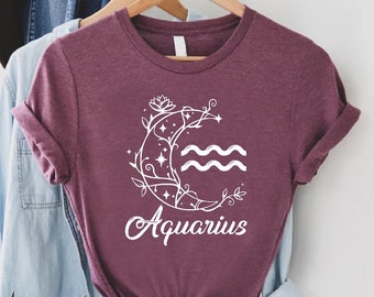 Aquarius Shirt, Aquarius Gift, Aquarius Zodiac T-shirt, Aquarius Astrology, Aquarius Birthday, Gift for Aquarius, Aquarius Star Sign Shirt