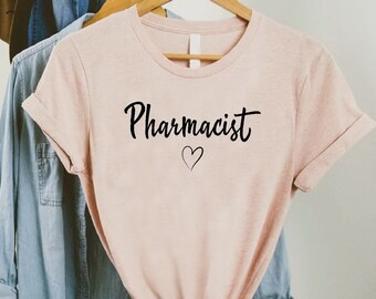 Cute Pharmacist Shirt, Pharmacy Shirt For Women, Funny Pharmacist Gift For Her, Women In Pharmacy Shirt,Pharmacist Gift,Pharmacist Heart Tee
