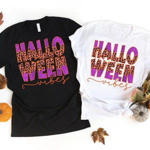 Halloween Vibes Tshirt, Witchy Halloween Shirt, Spooky Season Shirt, Leopard Print Halloween Shirt, Hocus Pocus Shirt, Trick Or Treat Gift afbeelding 1