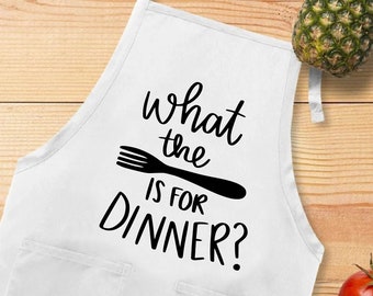 Funny Cooking Apron, What The Fork Is For The Dinner Apron, Kitchen Quote Apron, Funny Food Saying Apron, Baking Quotes Apron, Kitchen Apron