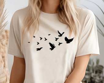 Birds Shirt, Bird Mom Tshirt, Bird Watcher Gift, Womens Nature Inspired Shirt, Gift For Bird Lover, Bird Watching Tee, Bird Birthday Gift