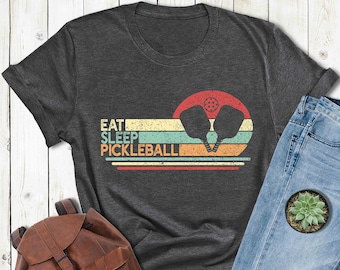 Retro Pickleball Shirt, Eat Sleep Pickleball Shirt, Gift For Pickleball Player, Pickleball Player Shirt, Sports Shirt,Pickleball Lover Shirt