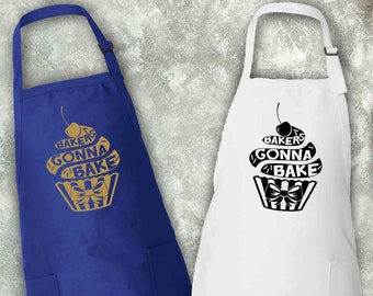 Baking Apron For Women Men, Cupcake Apron, Bakers Gonna Bake Apron, Custom Kitchen Gift, Baking Gift, Bakers Gift, Adult Apron With Pocket