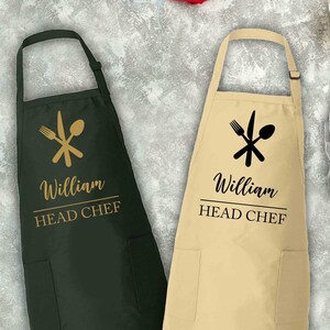 Personalized Chef Apron, Apron For Women And Men, Custom Kitchen Apron, Cooking Apron, Housewarming Gift, Customized Apron,Personalized Gift