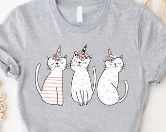 Caticorn Shirt, Cat Unicorn Shirt, Gift For Unicorn Lover, Girls Unicorn Birthday Party Outfit, Cat Lover Kids Gift, Cat Mom Birthday Shirt
