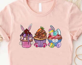 Easter Bunny Cupcake Shirt, Womens Easter Shirt,Kids Easter Gifts,Happy Easter,Toddlers Easter Day Outfit, Bunny T-shirt,Gift For Easter Day