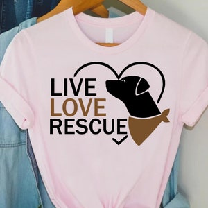"Rescue Save Love" Cute Animal Rescue Unisex T-Shirt - Gift For Dog & Cat Lovers, Men & Women