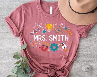 Personalized STEM Teacher Shirt,Custom Science Teacher Shirt, Science Student Graduation Gift Shirt,Engineering Teacher Tee,Teacher Life Tee