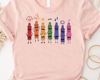 Crayons Teacher Tshirt,Teacher Mood Shirt,Back To School Teacher Shirt,First Day Of School Teacher Outfit, New Teacher Gift,Kindergarten Tee