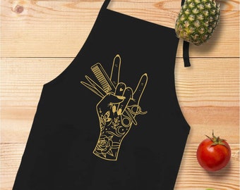 Hairdresser Apron With Pockets, Hair Stylist Apron, Hair Stylist Gift, Hair Cutting Apron, Gift for Hairdresser, Beauty Salon Apron Gift
