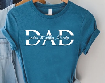 Custom Dad Shirt, Dad Shirt With Kids Name, Daddy Shirts, Personalized Dad Shirt, Custom Daddy Shirt With Kids Names,  Dad And Kids Shirt