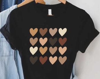 Skin Tone Hearts Shirt, Equality Shirt, Diversity Shirt, Kindness Shirt, Anti Racism, Racial Equality Tee, Be Kind Shirt, Black Lives Matter