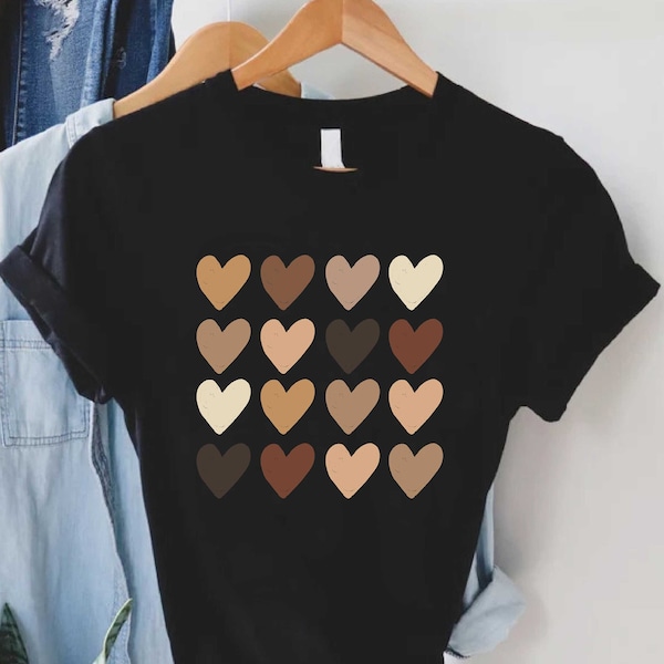 Skin Tone Hearts Shirt, Equality Shirt, Diversity Shirt, Kindness Shirt, Anti Racism, Racial Equality Tee, Be Kind Shirt, Black Lives Matter