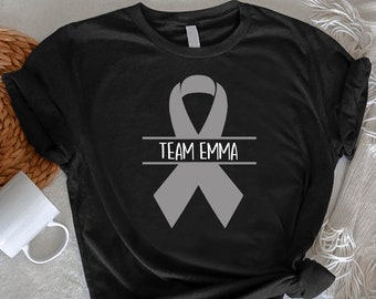Custom Brain Cancer Team Shirt, Personalized Brain Cancer Support Shirt,Brain Cancer Shirt,Brain Cancer Matching Tee,Brain Cancer Ribbon Tee