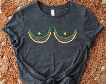 Womens Mardi Gras Beads Shirt, Funny Carnival NOLA Tee