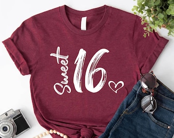 Sweet 16 Shirt,Hello Sixteen Shirt,16th Birthday Shirt,Sixteenth Birthday Tee,Turning 16 Birthday Gift,16 Birthday Party Shirt,Sweet 16 Gift