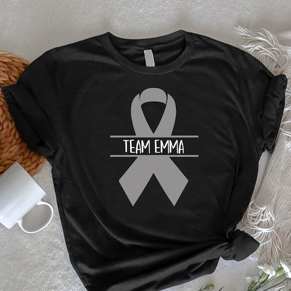 Brain Cancer Team Shirt, Custom Brain Cancer Shirt,Personalized Brain Cancer Support Shirt,Brain Cancer Matching Tee,Brain Cancer Ribbon Tee