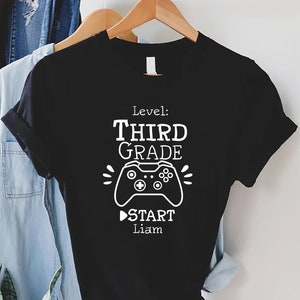Back To School 3rd Grade Shirt, Grade Level Shirts, Video Game Third Grade Shirts, Hello Third Grade Shirt For Boys,Cool Boys School Shirts
