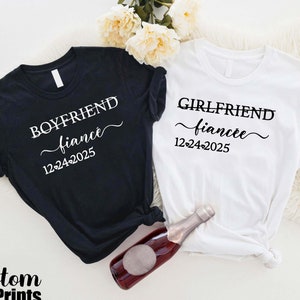 Girlfriend Fiancee T-Shirt Engagement Tee Couples Gift Her Girlfriend Fiancee T-Shirt Engagement Tee Couples Gift Her