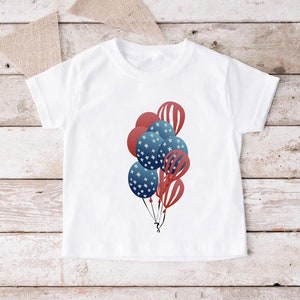 American Flag Balloons Shirt,Kids Patriotic Tshirt,July 4th Shirt For Kids,Independence Day Outfit,USA Flag Toddler Gifts,Kids Freedom Shirt