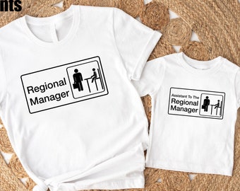 Regional Manager Shirt, Assistant to The Regional Manager Tshirt, Matching Father And Me Shirts, First Fathers Day Gift, New Dad Gift Shirt