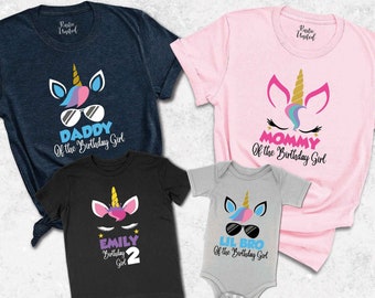 Custom Unicorn Family Shirt, Unicorn Theme Birthday Shirt,Girls Birthday Tee,Matching Family Birthday Shirts,Birthday Gift For Unicorn Lover