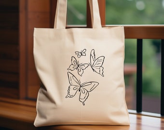 Butterflies Tote Bag,Nature Lover Gift Tote Bag,Butterfly Eco Friendly Bag,Womens Christmas Gift,Butterfly Shoulder Bag,Butterfly Lover Gift